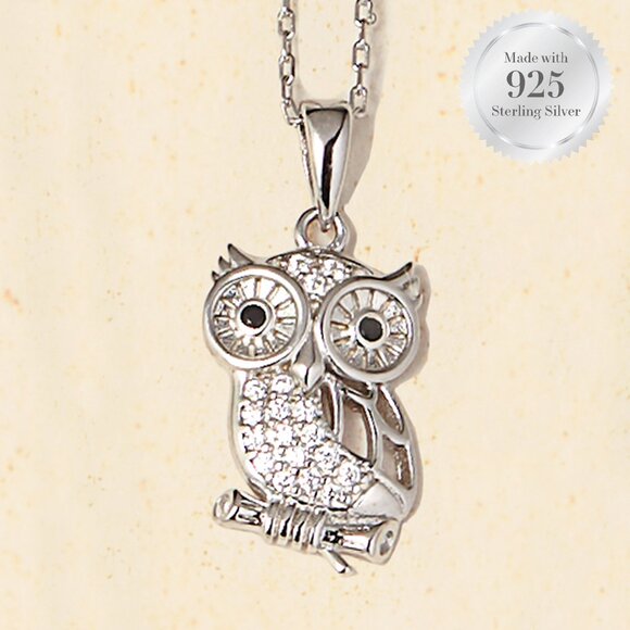 Owl Necklace - 925 Sterling Silver Charmed Aroma Fall Nature 2020 - Picture 1 of 2